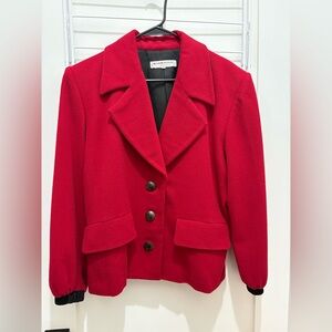 Saint Laurent Rive Gauche Crimson Structured Jacket US 10
